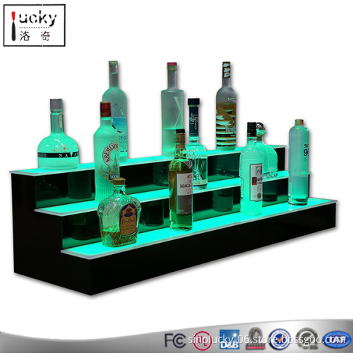 3 Step LED Lighted Liquor Bottle Display,Lighted Liquor Bottle Shelf